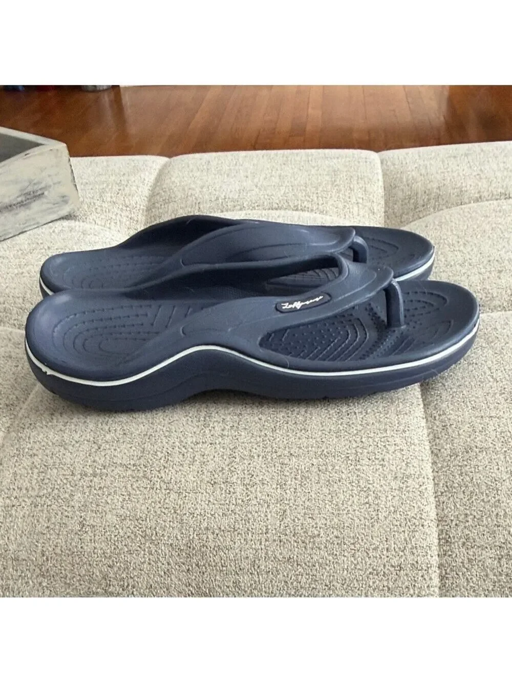 LUFFYMOMO navy Mens Arch Support Sport Toe-Post Flip Flop Thong sz 42 men’s NWOT